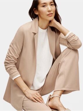Eileen Fisher Flex Tencel Ponte Notch Collar Jacket